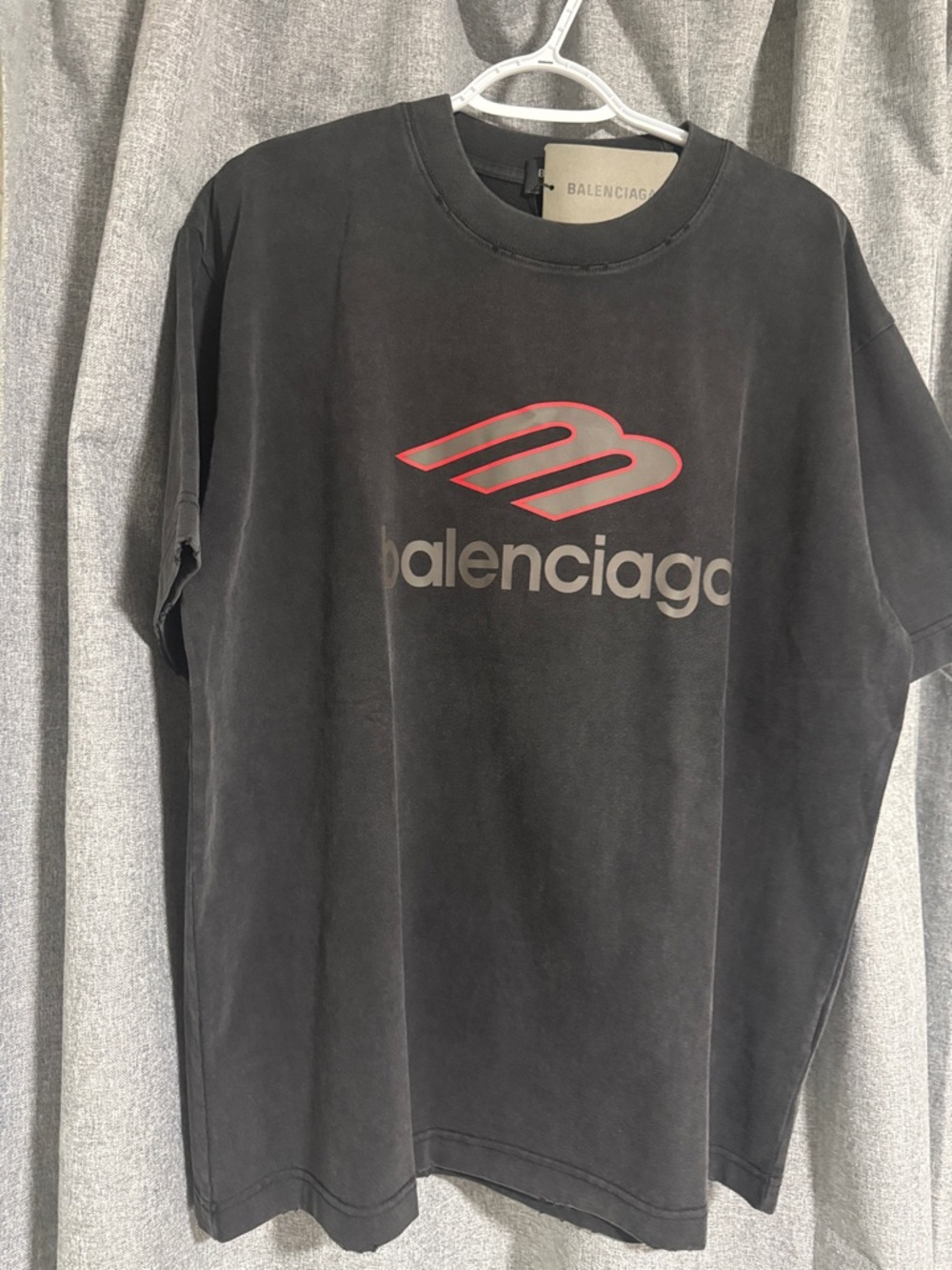 Balenciaga Black Logo Tee large oversized like XL